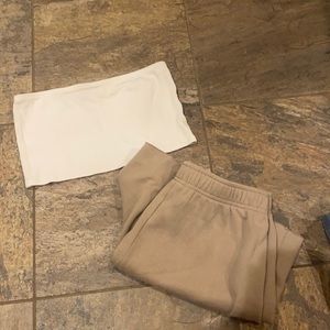 Tube top and comfy shorts